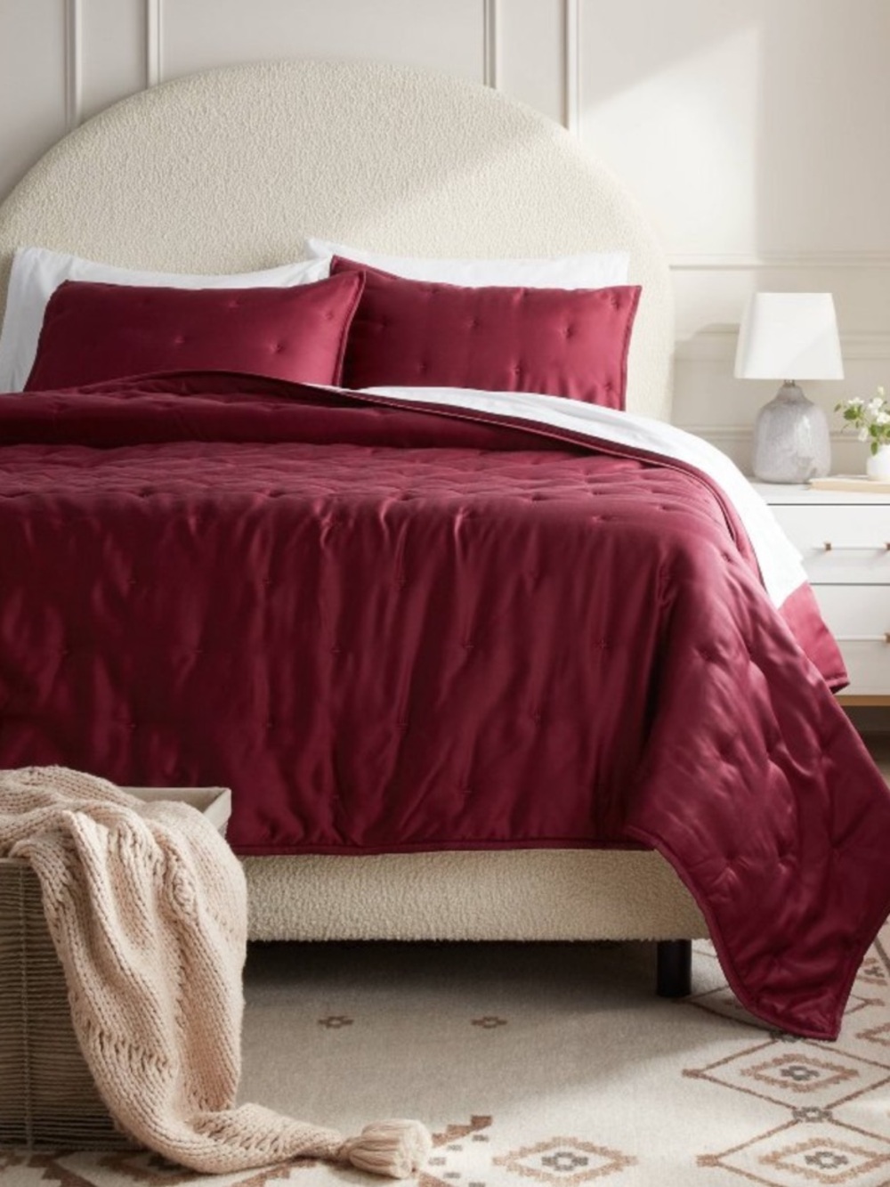 Threshold Tencel Comforter and Sham Set in Wine Red